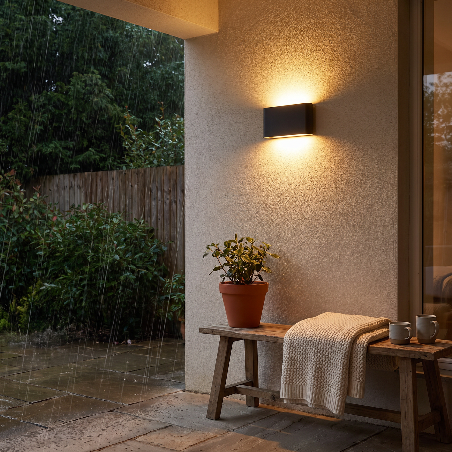 Outdoor lighting in use