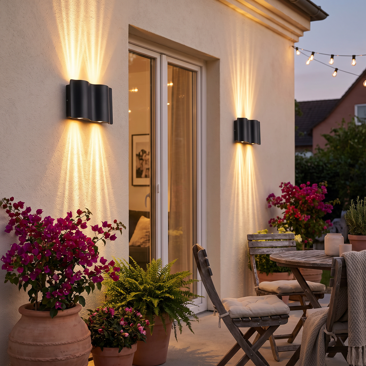 Outdoor lighting in use