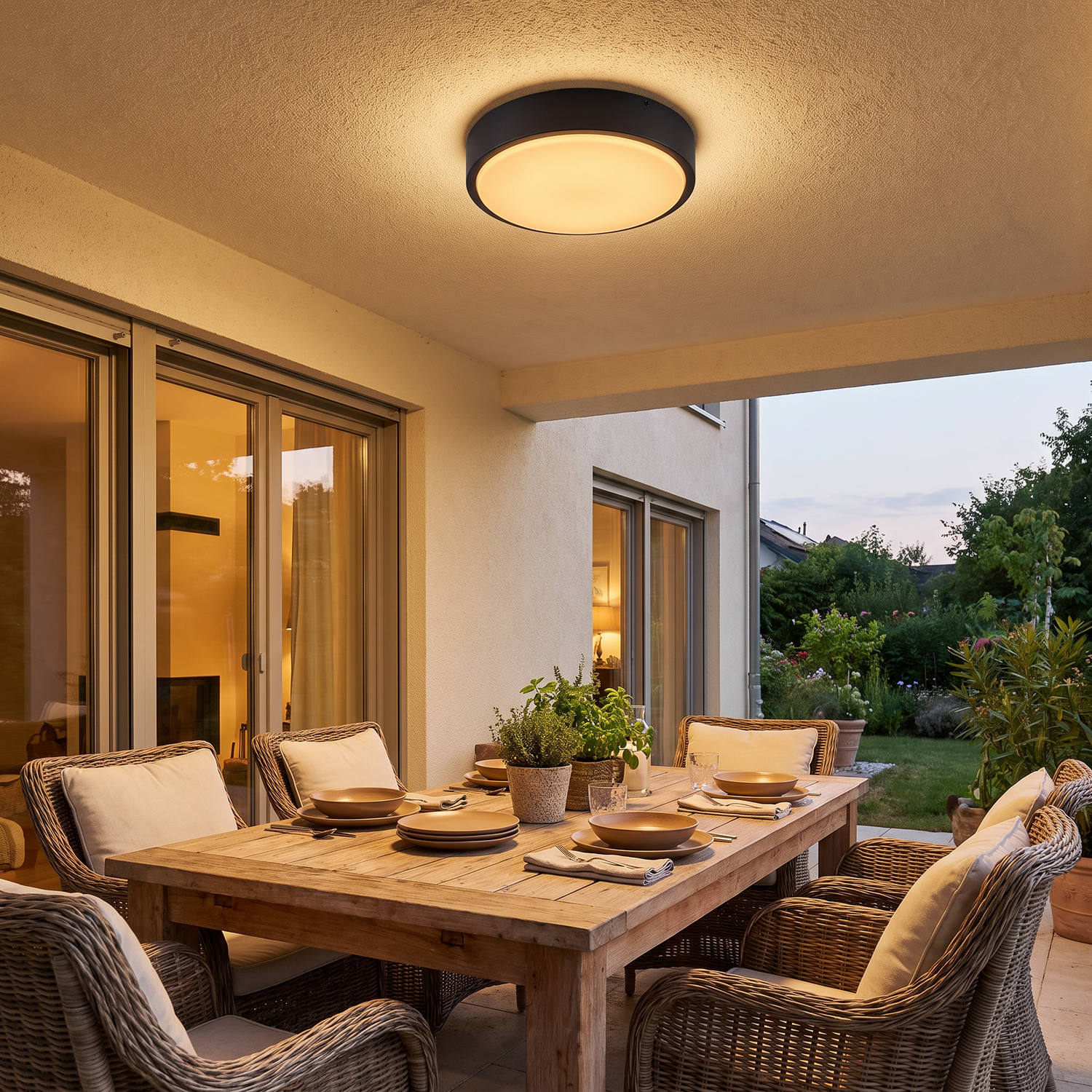 Outdoor lighting in use