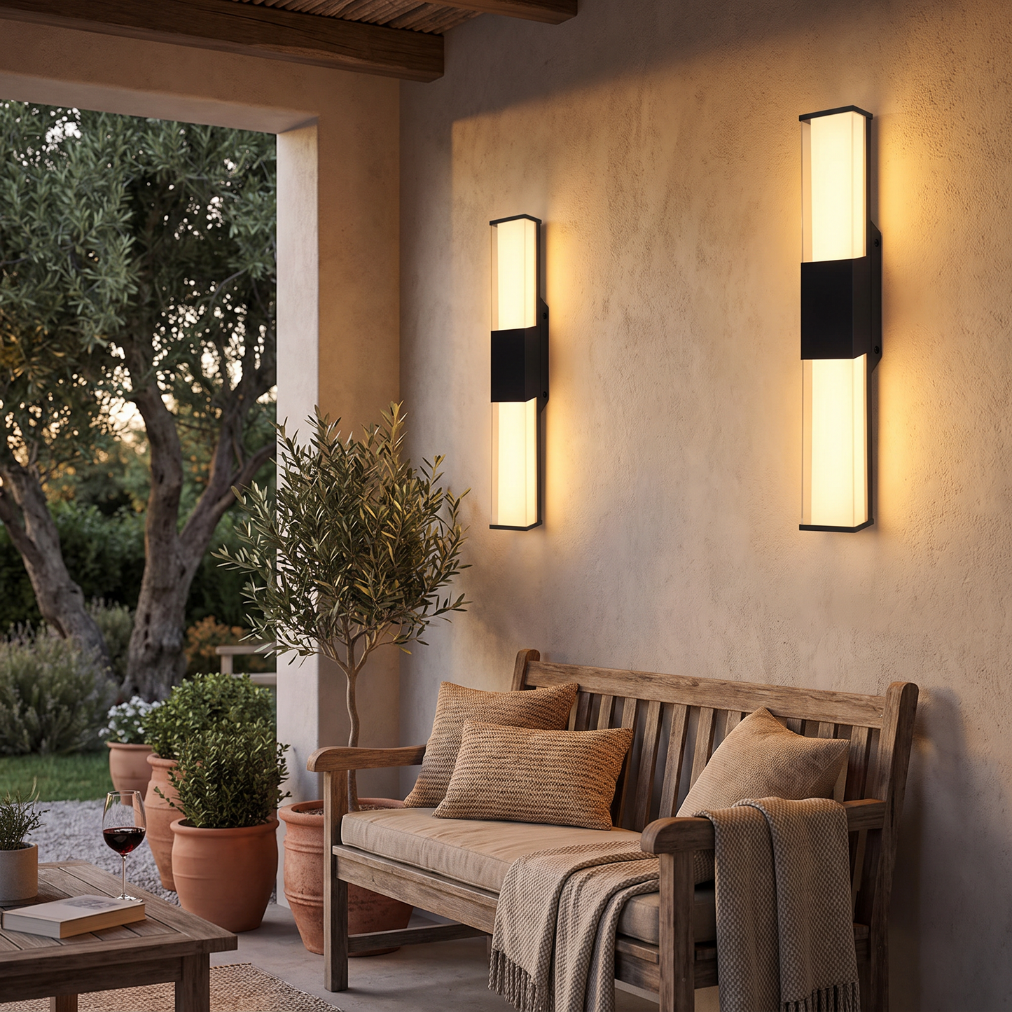 Outdoor lighting in use