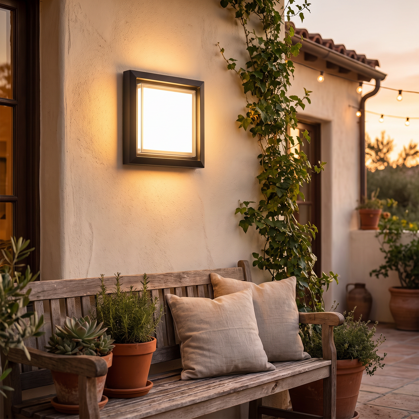 Outdoor lighting in use