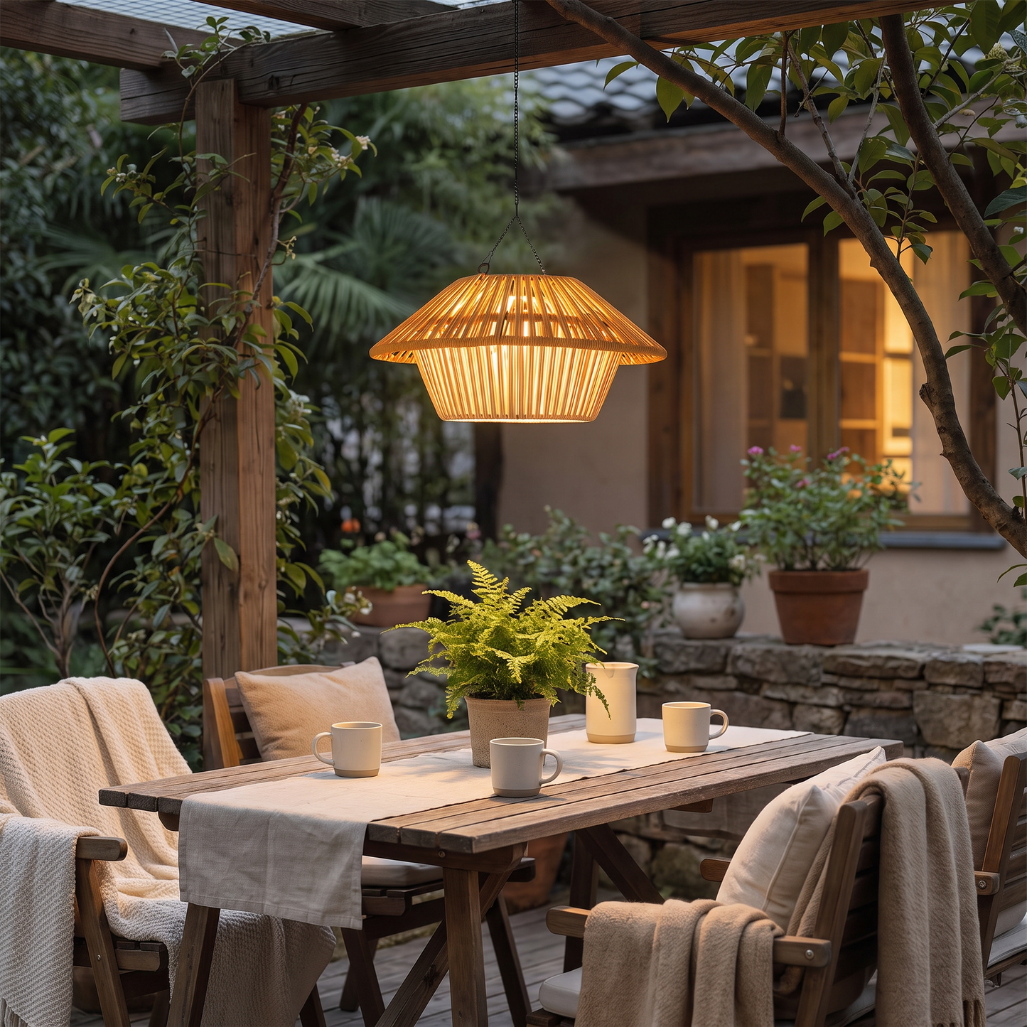 Outdoor lighting in use