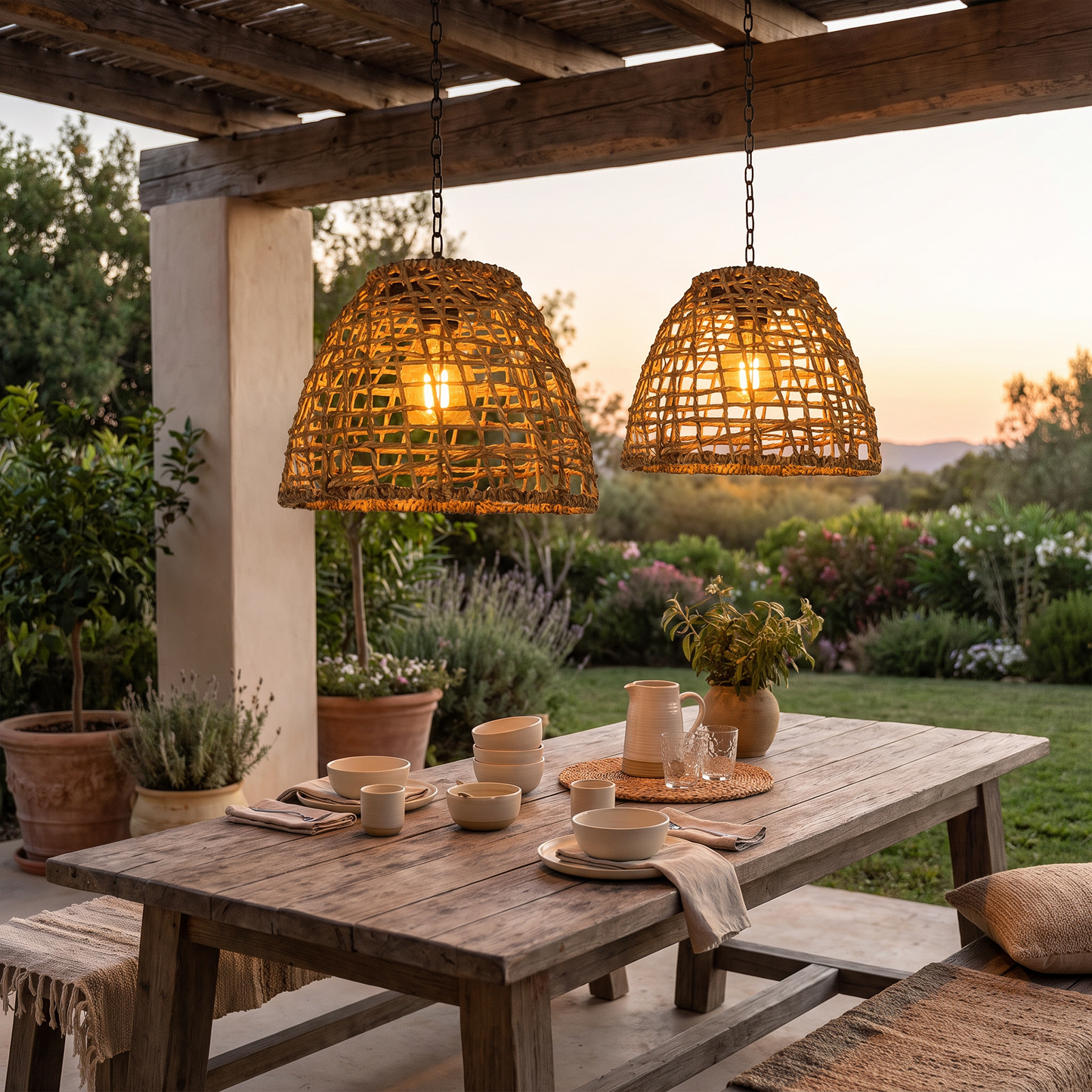 Outdoor lighting in use