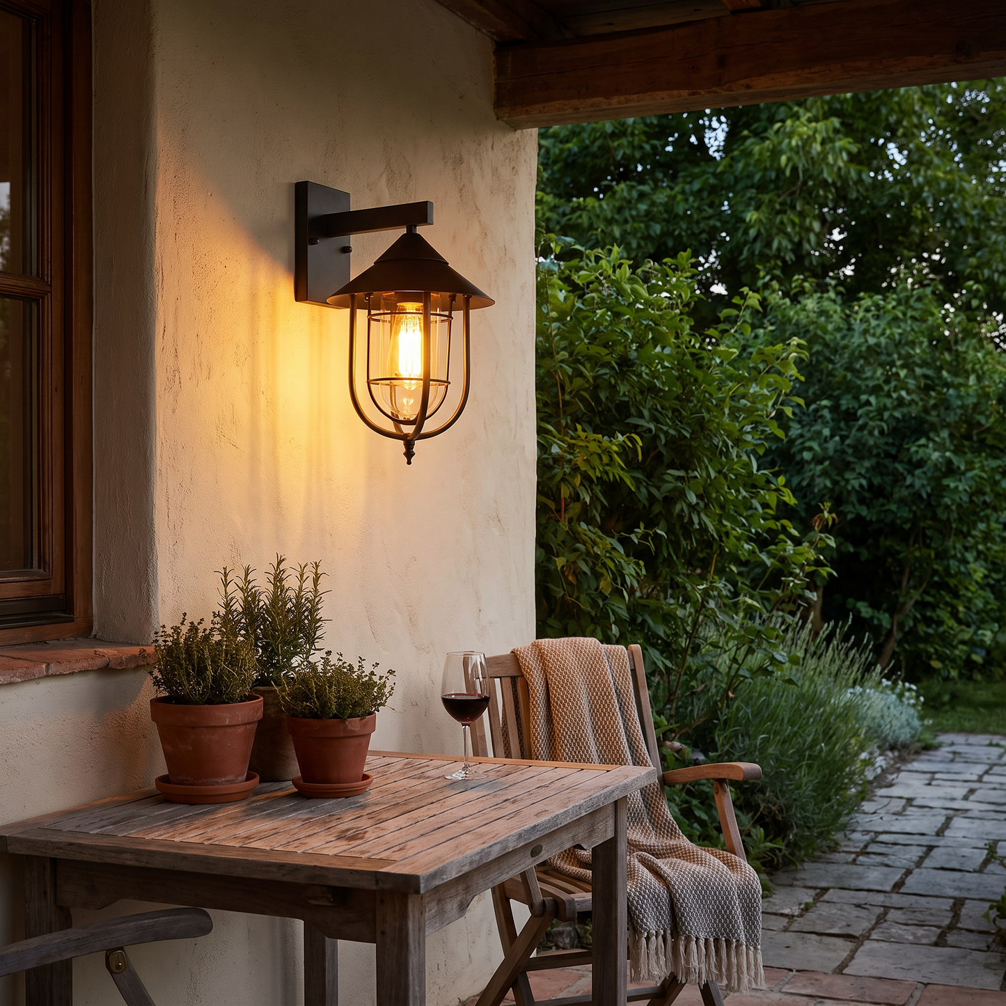 Outdoor lighting in use