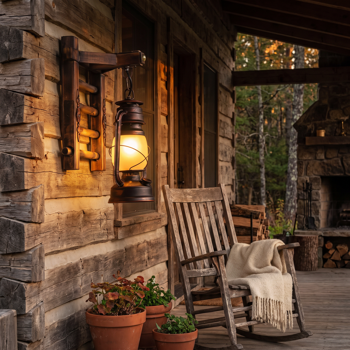 Outdoor lighting in use