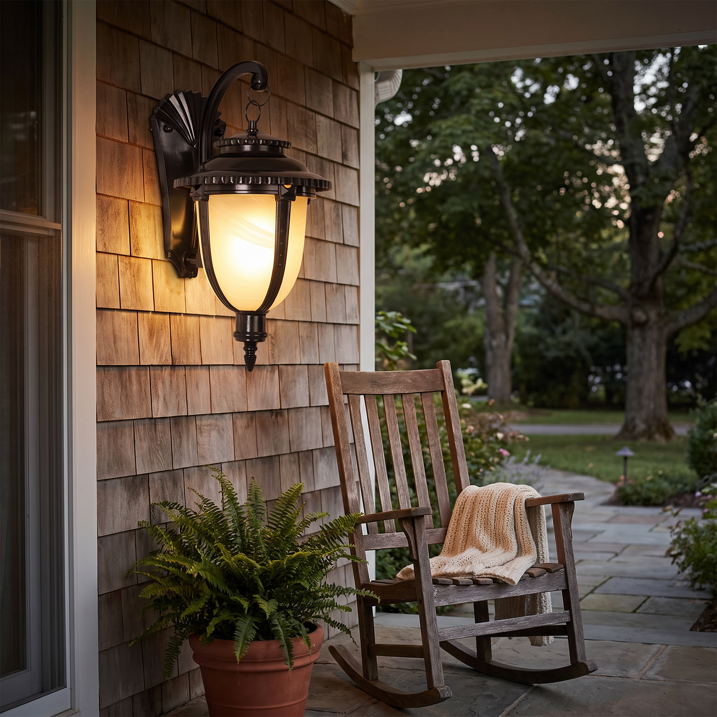 Outdoor lighting in use