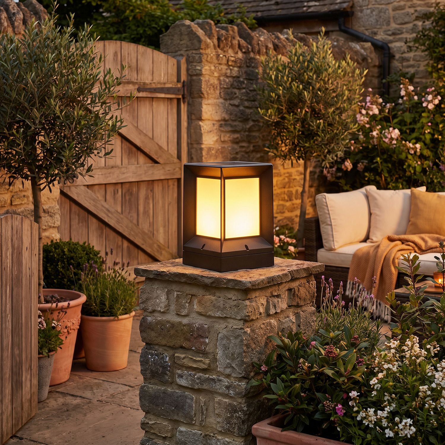 Outdoor lighting in use