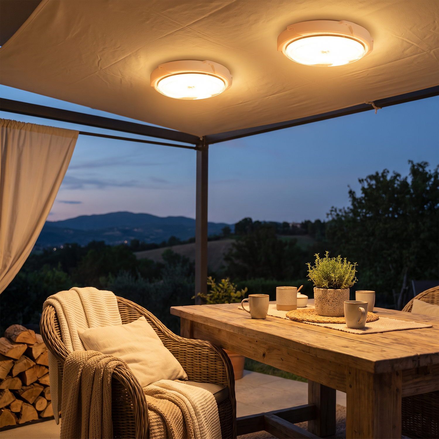 Outdoor lighting in use