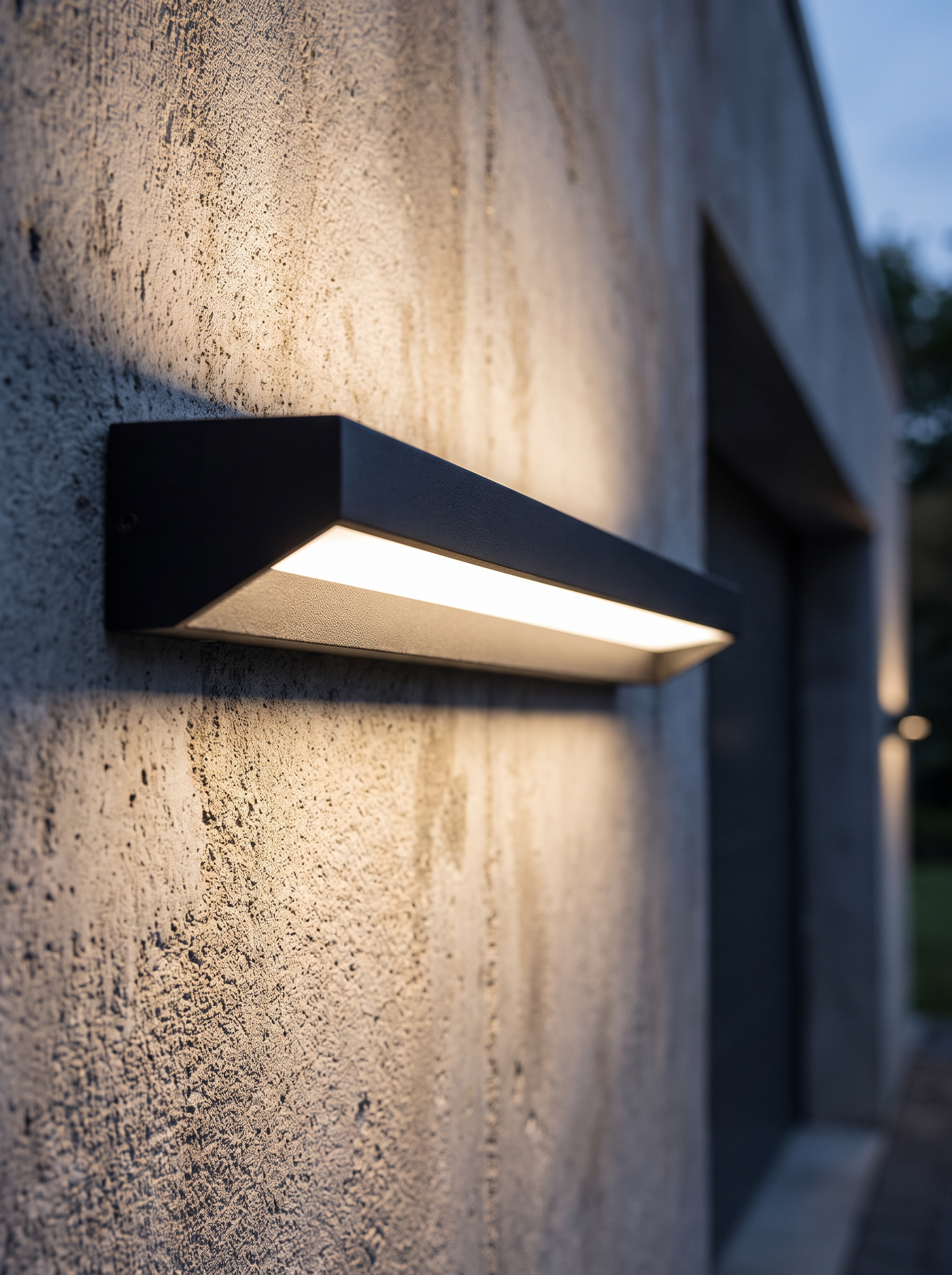 Close detail of the Halden matte black aluminium body and acrylic diffuser