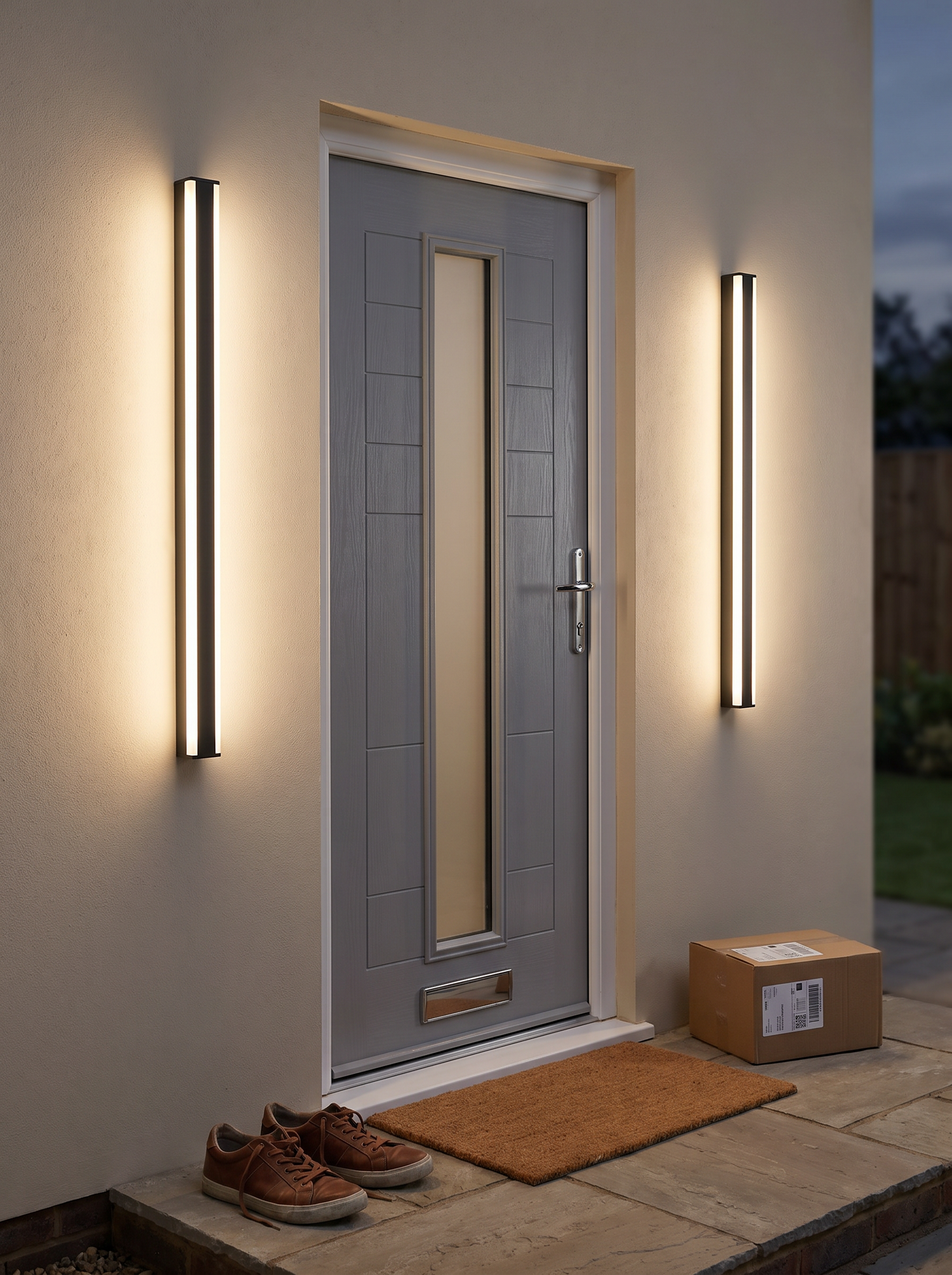 Selby Slim Strip Wall Light, Black IP65 Waterproof LED Outdoor Wall Sc