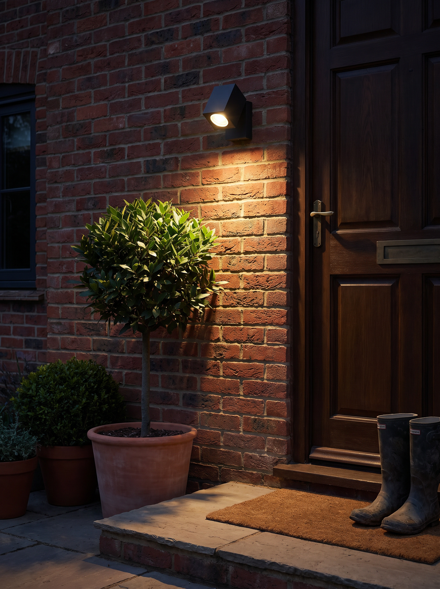 Pike Adjustable Spot Sconce, Small Black IP65 Waterproof LED Outdoor S