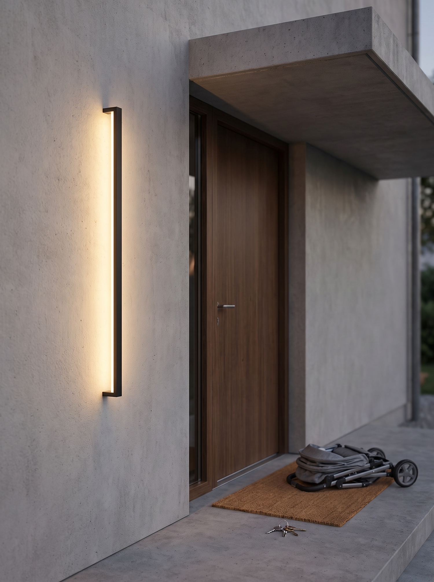 Kelsey Tall Bar Wall Light, Tall Black White LED Outdoor Wall Sconce f