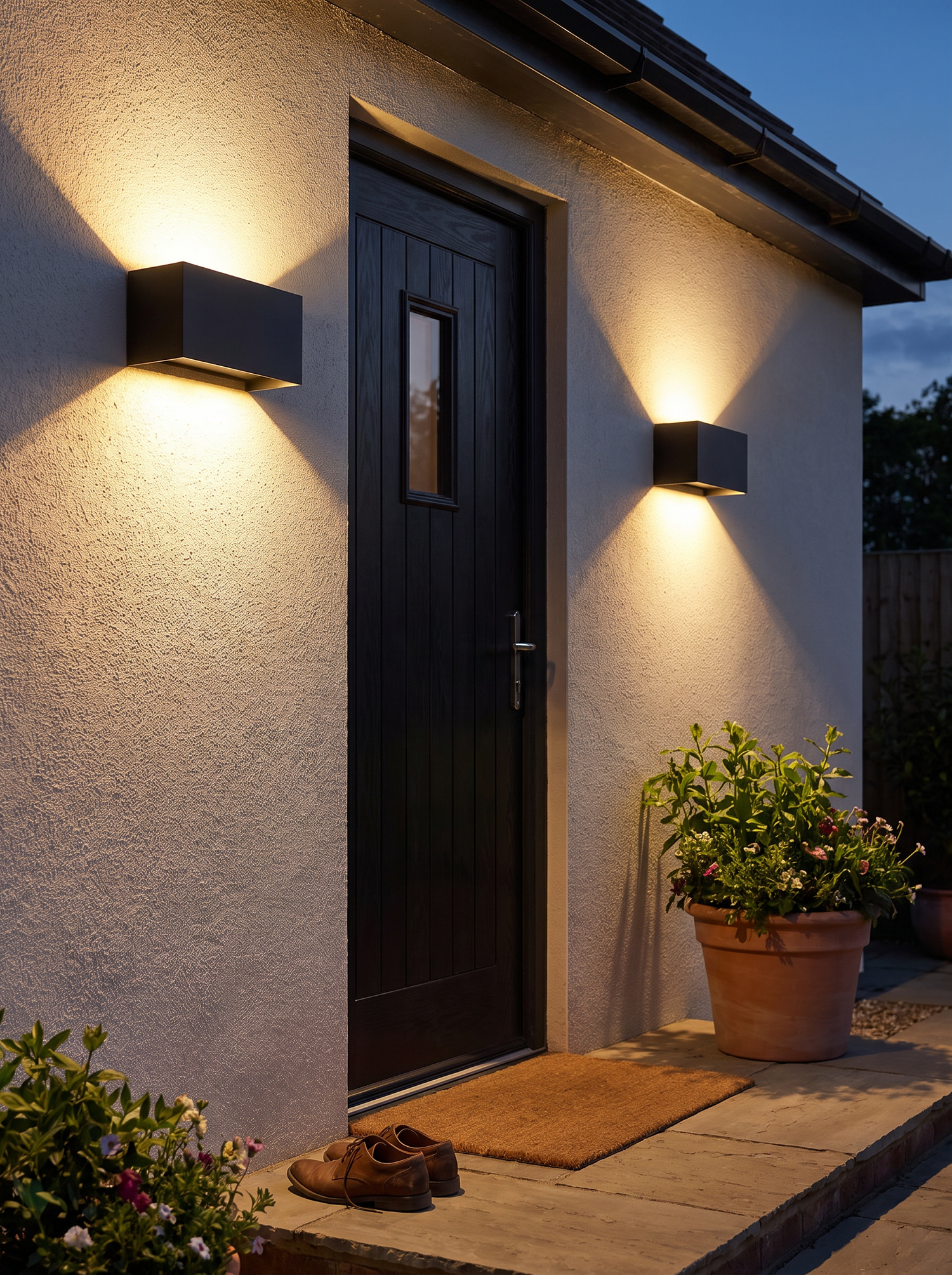 Wexford Up Down Wall Light, Black IP65 Waterproof LED Outdoor Wall Sco
