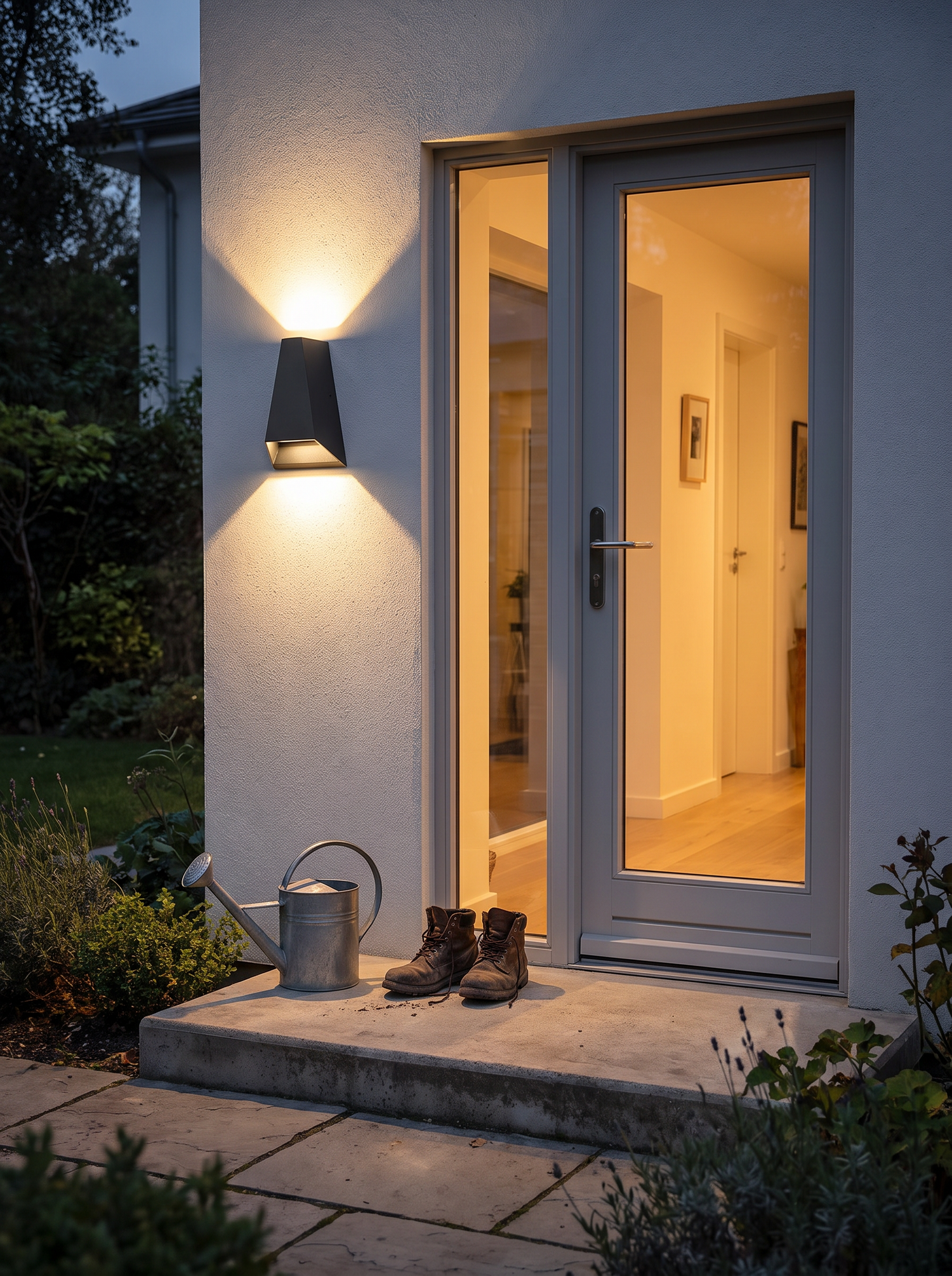 Kelby Trapezoid Sconce, Black White Grey IP65 Waterproof LED Up Down O