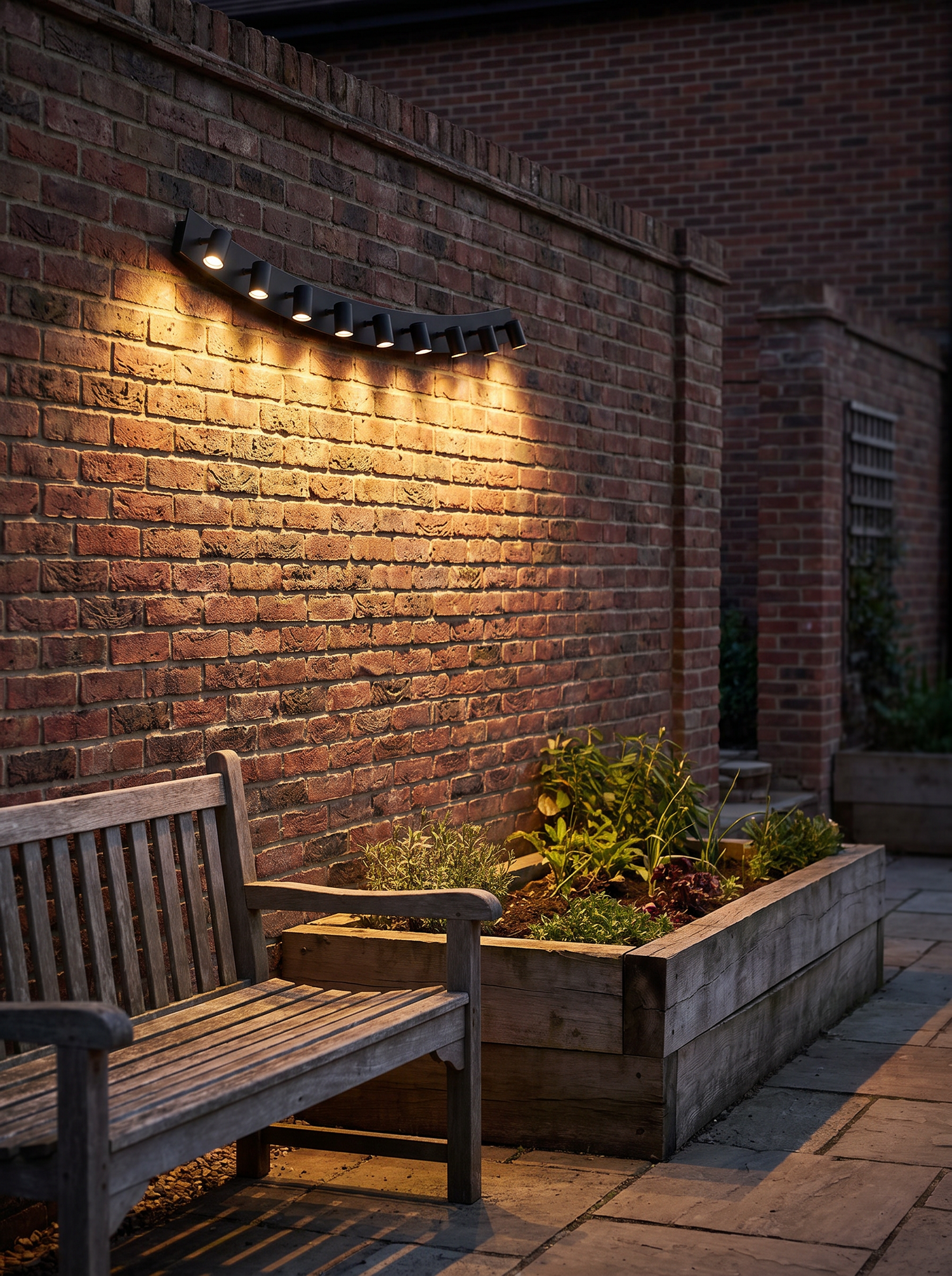 Sweep Arc Spotlight Sconce, Black IP65 Waterproof Multi Head LED Outdo