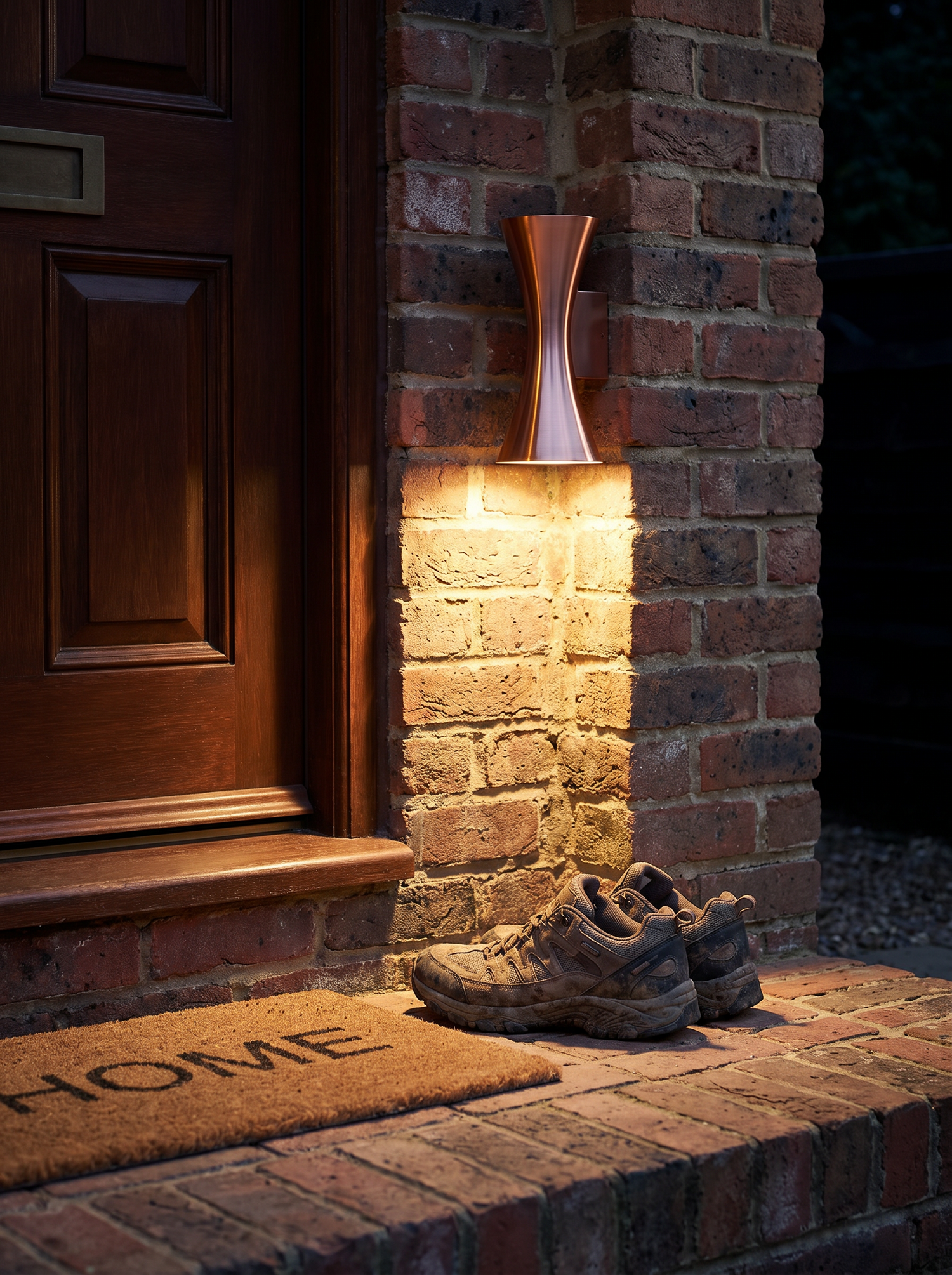 Sabre Horn Wall Sconce, Slim Black Gold IP65 Waterproof LED Outdoor Wa